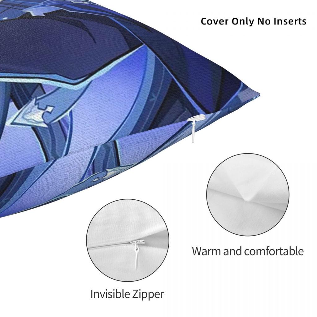 Game Role Flins Genshin Square Pillowcase Cushion Cover Pillow Case Throw Pillow Cover for Home Sofa Living Room