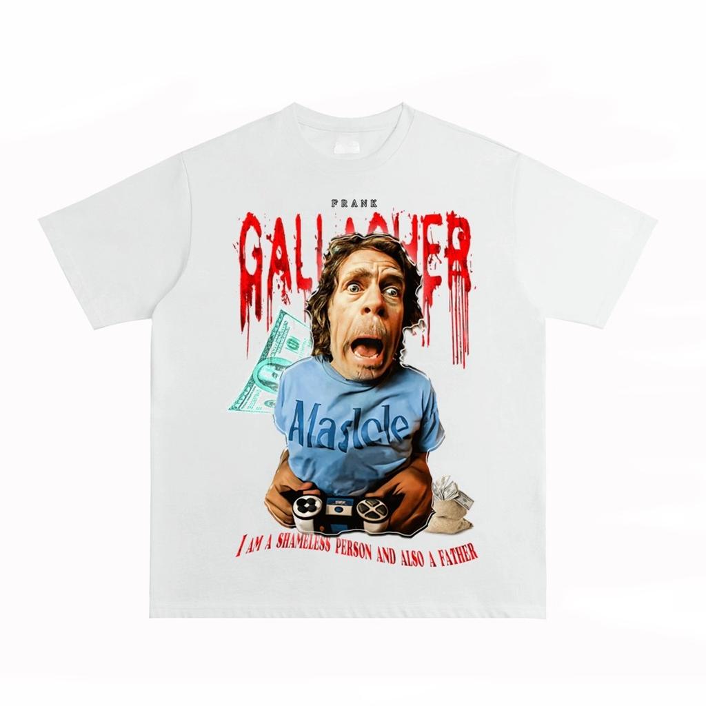 2026 PrimaveraEstate Shameless Ones Frank Una T-shirt in Cotone da Strada con Una Scollatura Piccola Dalla Serie TV Americana