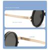 SHAUNA Full-folding Light-reducing Metal Punk ND9-level Adjustable Dimming Round Polarized Sunglasses UV400 With Case