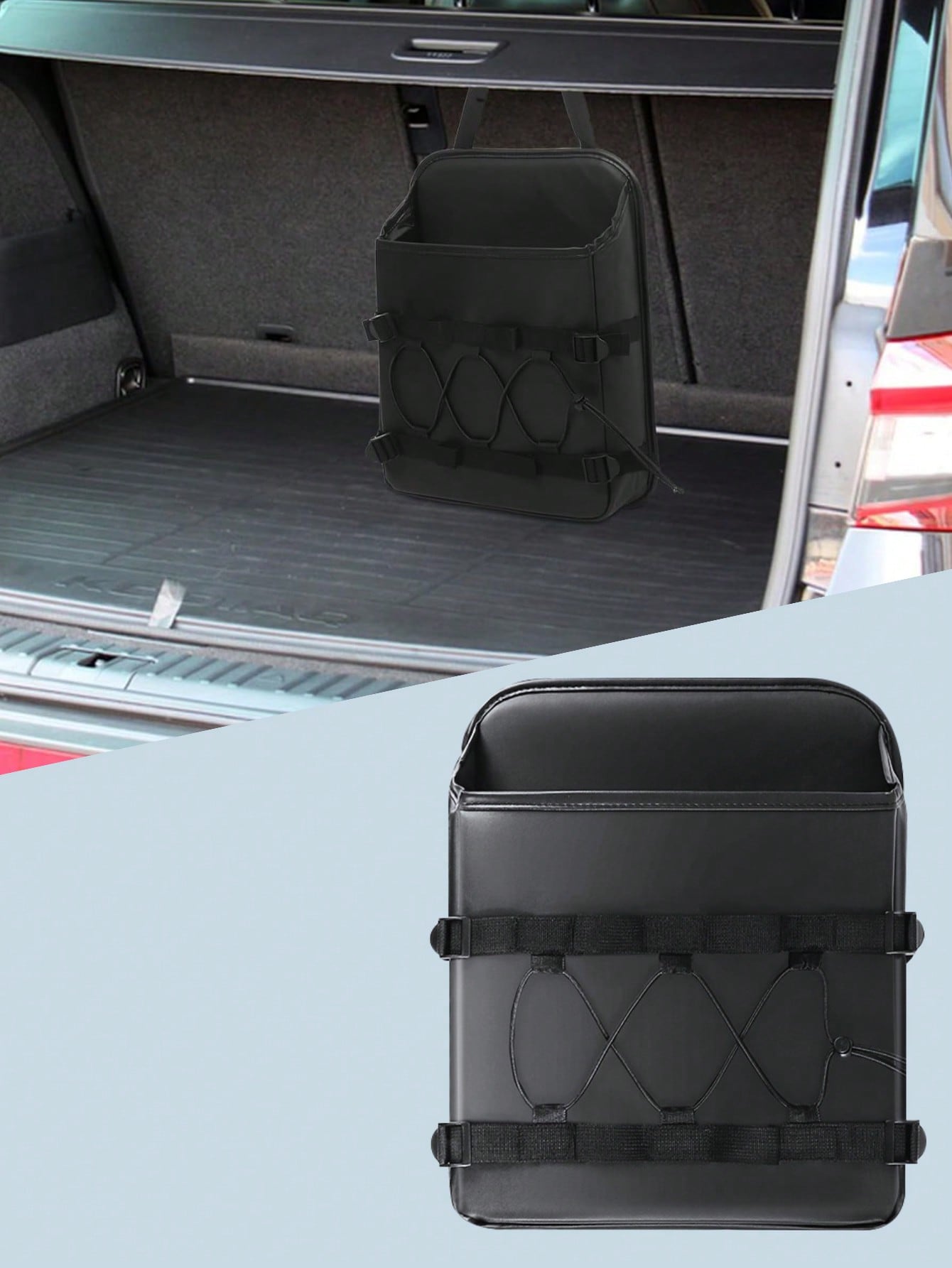 

Car Rear Seat Hanging Storage Bag – Heavy-Duty Durable Fabric, Multi-Functional Trunk Organizer (with Tool Pockets) чёрный