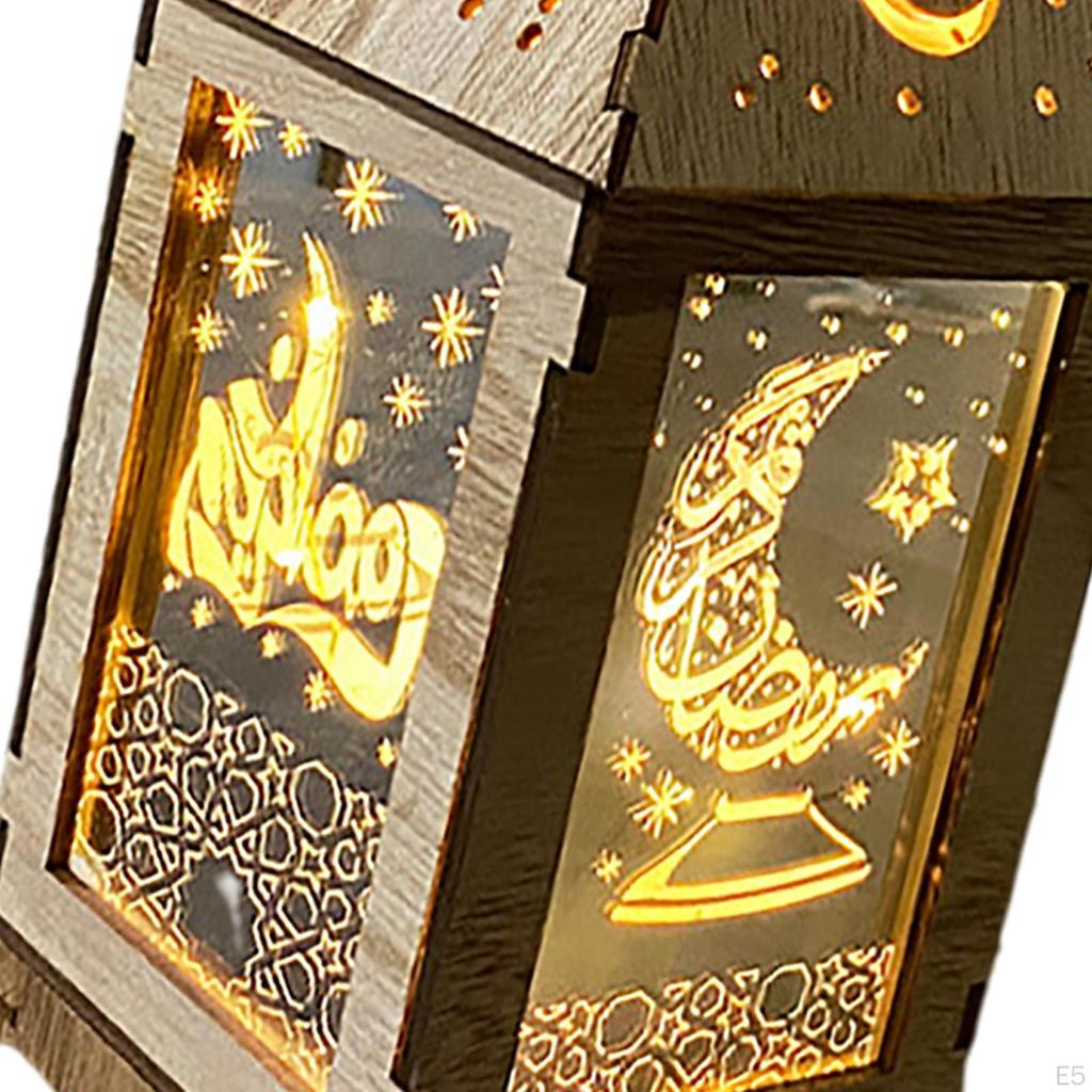 Eid Ramadan , Wood ,Battery Operated ,Decorative Table Lamp for garden and home indoor