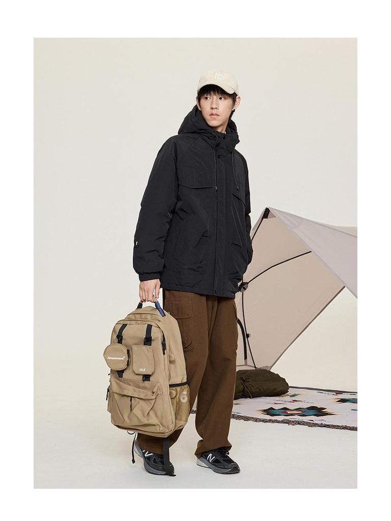 Japanese Style Windproof Hooded Down Jacket - Winter Casual Mountaineering Sportswear