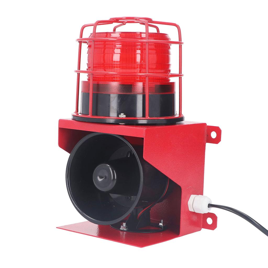 Alarme Sonoro e Luminoso Industrial Sirene de Alta Potência Buzina 115db Alarme Audível Visual de Segurança Instalação na Parede Plugue UE 220V