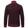 Men's Casual High Collar Long Sleeve Knitted Top with Velvet Warmth for Autumn and Winter Fashion Multi Functional Jacket