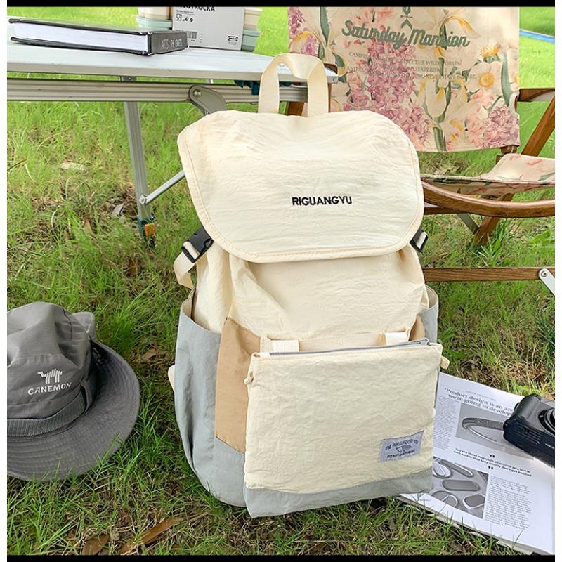 School bag new high-value fresh and sweet contrasting color splicing backpack couple light travel mountaineering backpack