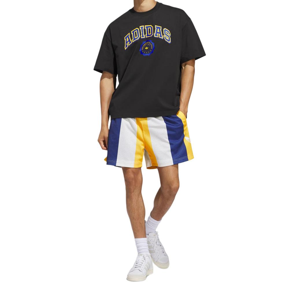adidas Originals SS25 BASKETBALL Casual Shorts Unisex Dark Blue/White/Yellow JD5187