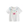 Mini Balabala girls' short sleeved T-shirt with moisture absorption, quick drying, cool feeling, breathable necklace pattern top, summer new style 26