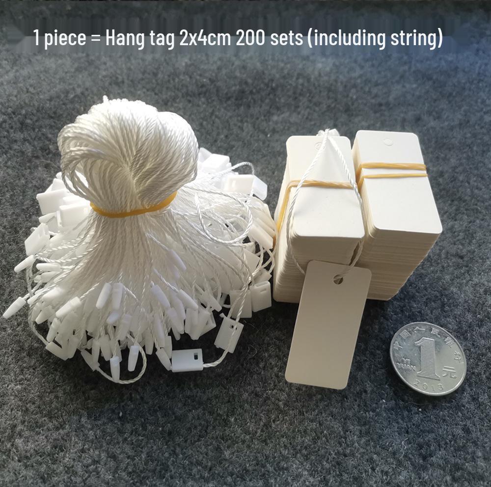 In Stock 300g White Card Paper Hang Tag for Jewelry with Hanging Rope