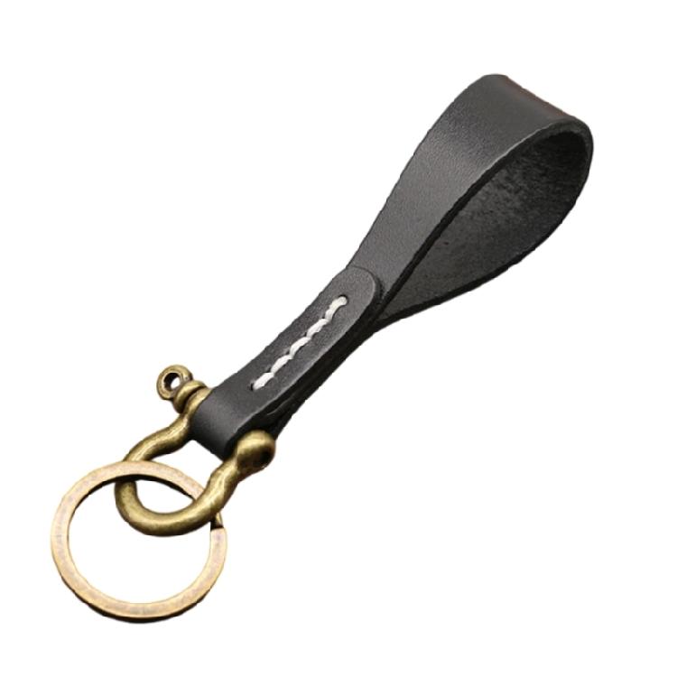 Universal Leather Car Fobbed Keychain Lanyard Metal Keyrings Leather Key Chain for Men Women