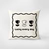 Simple Black and White Cartoon Pillowcase Interior Decoration Office Living Room Home Pillowcase
