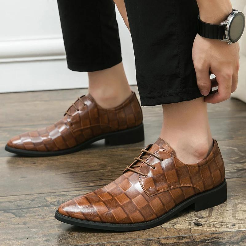 Mode Modische Schnür-Loafer mit spitzer Zehenpartie Luxuriöse Herren Business Formelle Kleiderschuhe Colorblocking Flache Schuhe Übergröße: 38-48