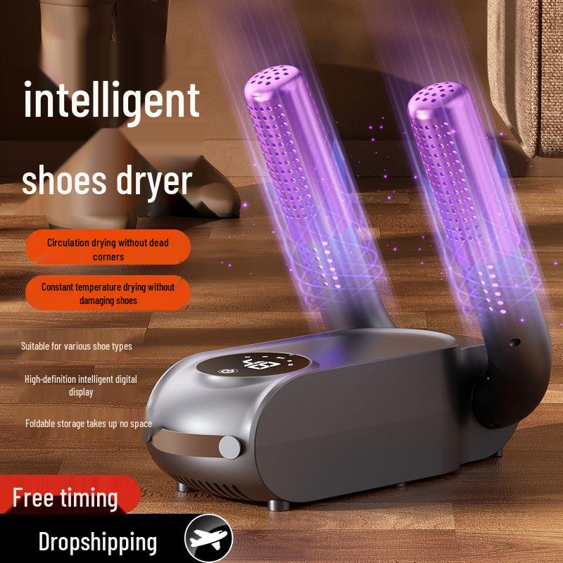 Secador de Sapatos Compacto Inteligente com Temporizador e Design Dobrável