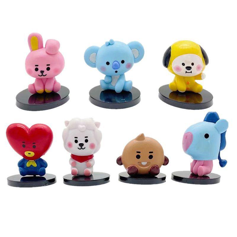 7pcsset Tinytan Bts Figure Dynamite Bangton Boys Groups Mini Figurine Army Gift