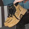 2024 zima nowe buty wysokie męskie plac budowy duże żółte buty outdoorowe retro podwyższające narzędziowe buty Martin z grubą podeszwą modne buty
