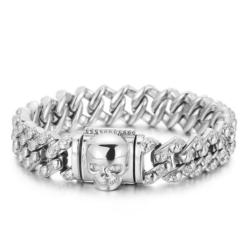 2026 Доминирующие украшения, Европейский и американский ретро, Персонализированный креативный гальванический многоцветный мужской браслет-украшение 16mm+22cm