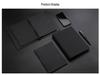 Minimalist Black A5 PU Leather Loose-Leaf Notebook with Black Card Paper Inner Pages