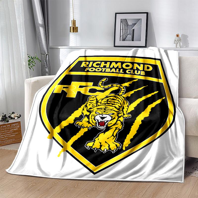 Richmond Tigers Flannel Blanket Soft All-Season Throw, Design for Camping, Car Travel, Hiking Sofa, Bed, Office Perfect Gift for Parties