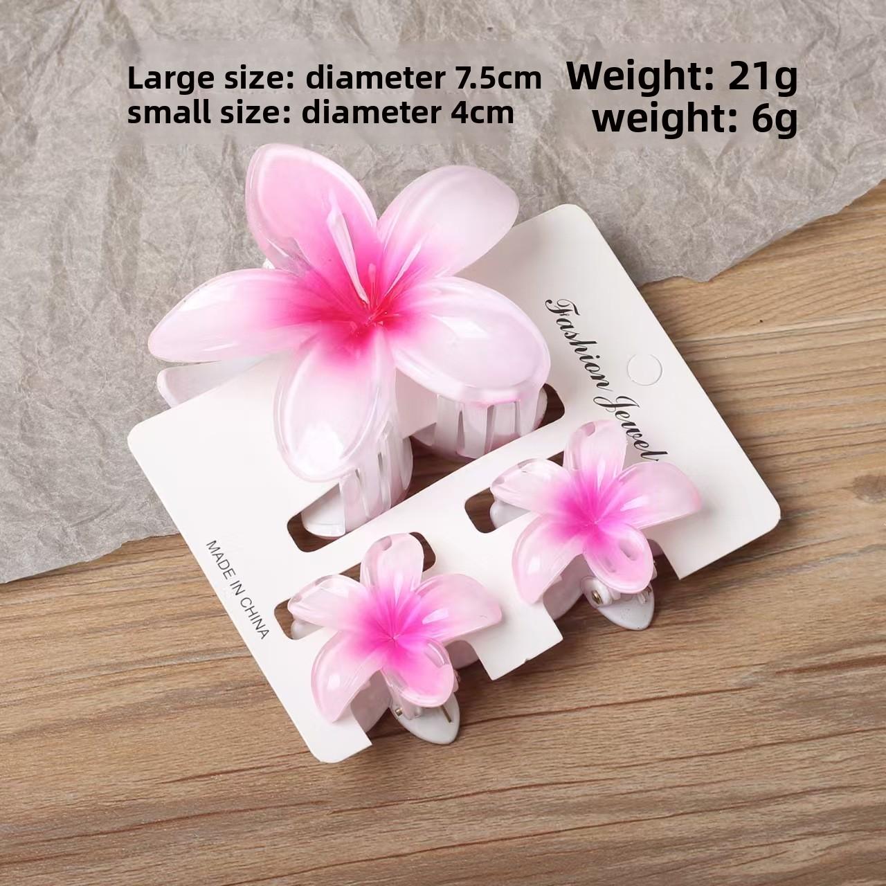 

Заколка-краб для волос Плюмерия для женщин Ретро Цветок Зажим для волос для причесок Полусобранные, набок или сзади 1pcs светло-розовый