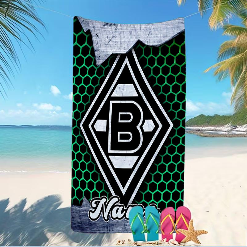 Personalisierbare Strandtücher mit Designs im Thema Borussia Mönchengladbach. Geeignet für den Strand, Yoga, Sport;ideal als Strandzubehör