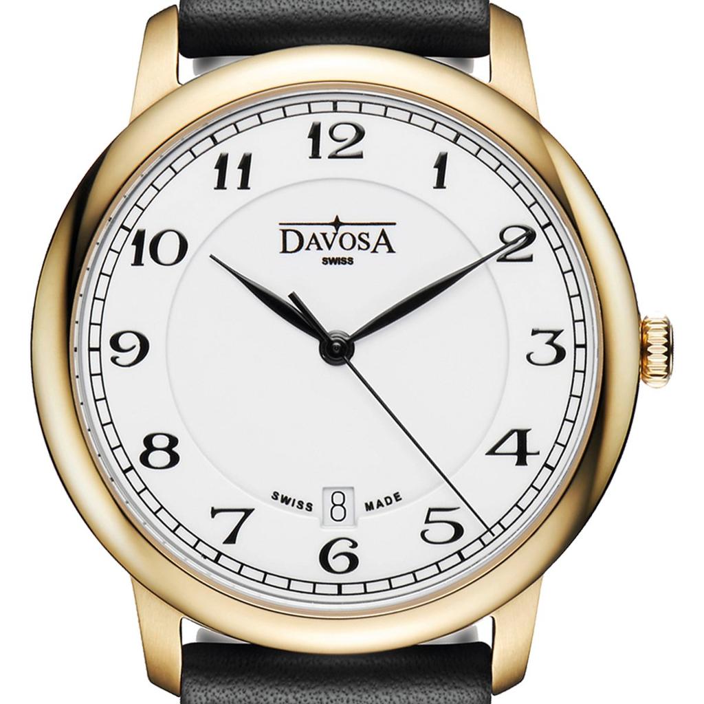 Watch 3 Hand Date Amaranto Swiss Made Black [Davosa] 162.481.26 Men's