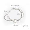 Accessories Individual Cold Wind Pearl Love Splicing Necklace Bracelet Set Women'S Niche Titanium Steel Jewelry Set