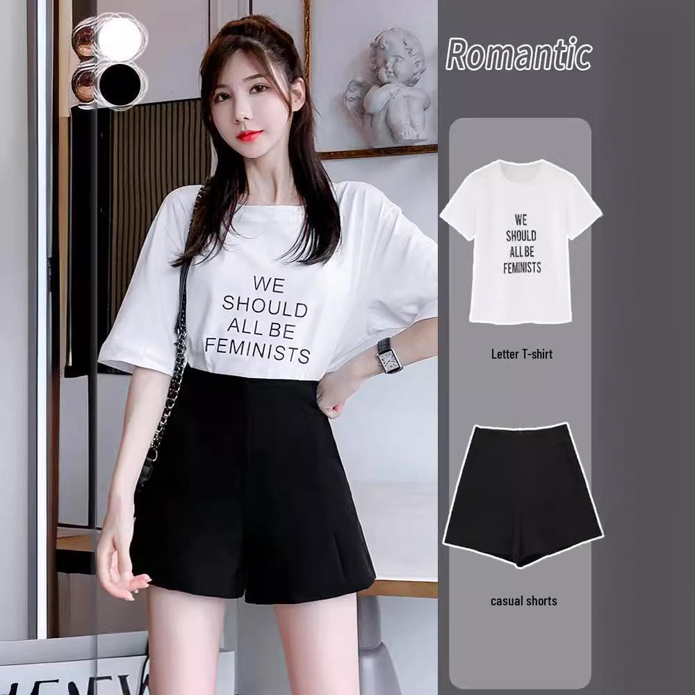

Women s Summer 2024 Korean-Style High Waist Slim A-Line Hot Pants Suit L чёрный