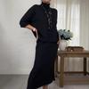 Elegant High-Neck Knit Sweater & Half Skirt Set - Autumn/Winter 2025 Collection