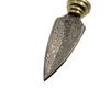 Dropship Real Damascus Steel Semi-finished DIY Tea Knife Blanks Mini Straight Knife Needle with Brass Fittings