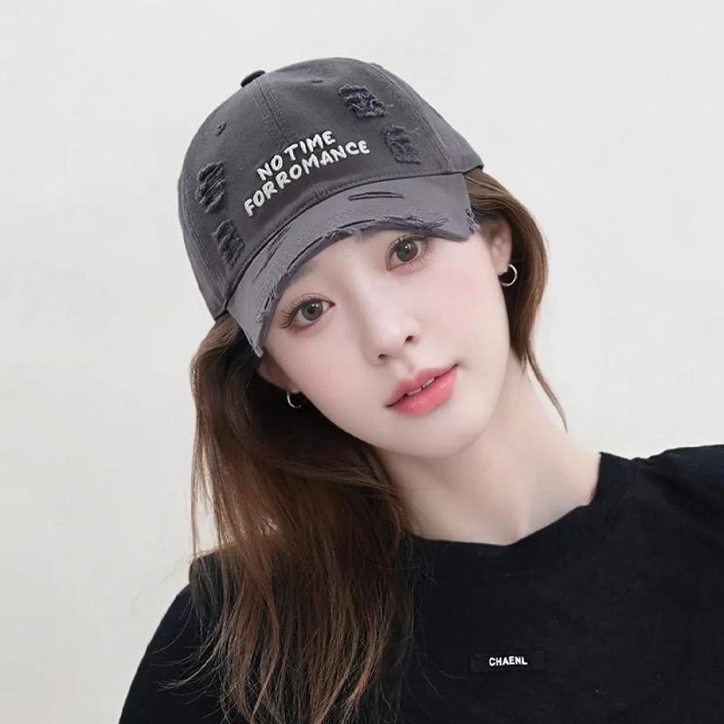 Trendy Baseball Cap Women Men: Double Embroidery, Washed Cotton, Small Face Fit, Soft Duckbill, Sunshade Hat