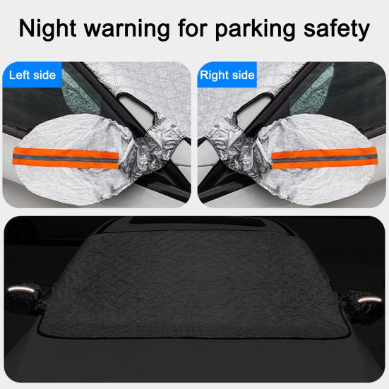 4-Layer Magnetic Windshield Snow Cover for Cars SUVs Trucks Full Coverage Frost Protector with Side Window