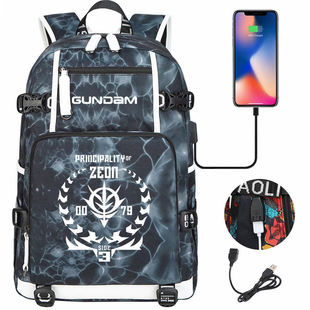 Nuovo Zaino Scolastico Stampato Mobile Suit Gundam per Studenti Adolescenti Uomo Donna Zaino da Viaggio Grande Capacità per il Tempo Libero