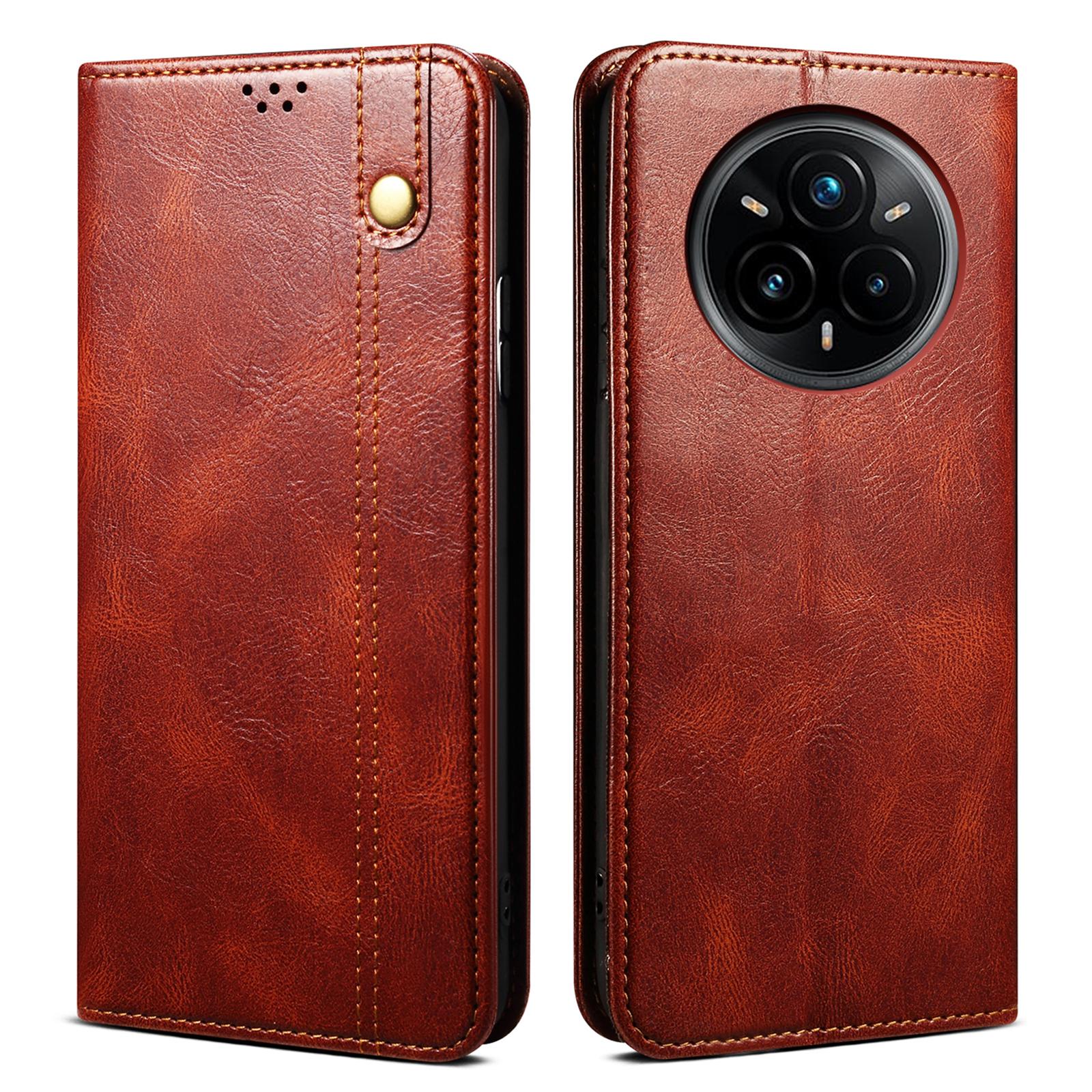 

For Realme 14 Pro 5G Case Crazy Horse Texture Waxy Leather Wallet Stand Phone Cover B