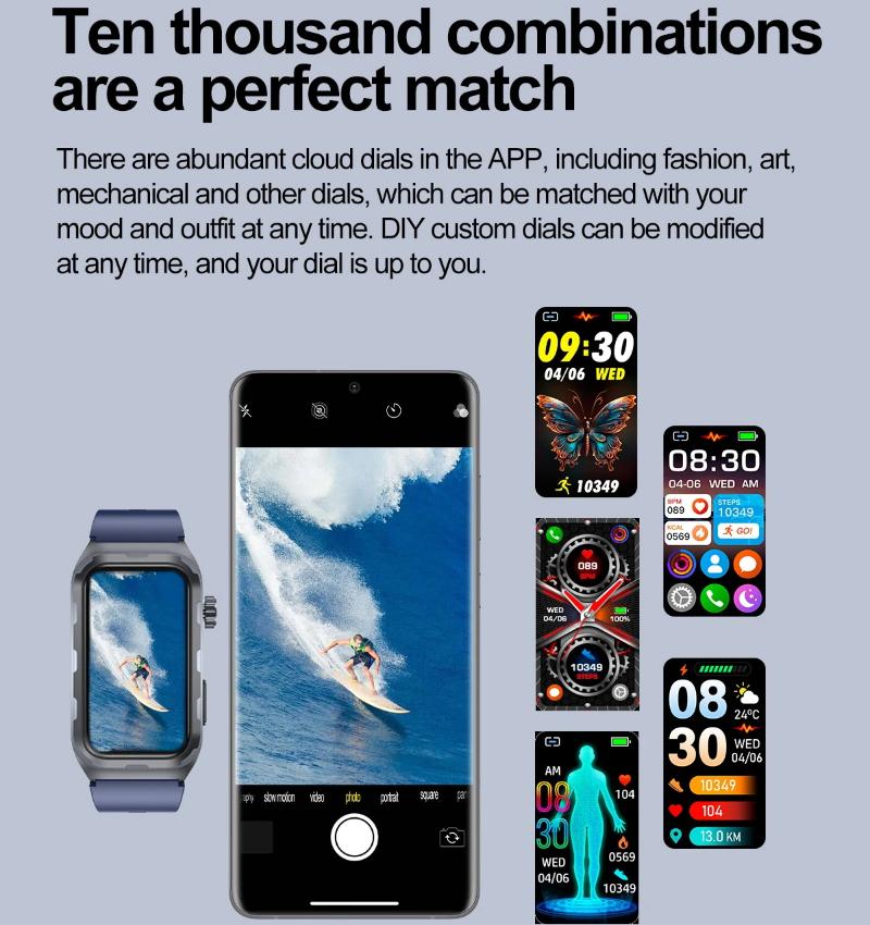 2025 Νέο Έξυπνο Ρολόι Μικροφυσικής Εξέτασης με Θεραπεία Παλμών Άνδρες ΗΚΓ+PPG Οξυγόνο Αίματος Λίπος Αίματος Αρτηριακή Πίεση Βραχιόλι Υγείας