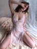 Sexy Lingerie Babydoll pro Všechny Nastavitelný Květinový Dvojitý Košíček Oddělené Noční Prádlo X089 [Agnel x] Ženy, Krajka, Rozparek, Ramínka, Průsvitný, Vzor, Design,