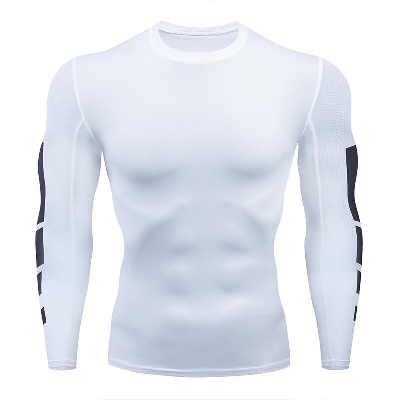 Cross-border PRO Men's Quick-Dry Sports Tights: High Elastic, Sweat-Absorbent, Long-Sleeved Fitness & Cycling Shirt