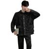 Processing Custom Pajamas Men'S Autumn And Winter Fleece Thickened Long-Sleeved Warm Coral Fleece Flannel Loungewear Set