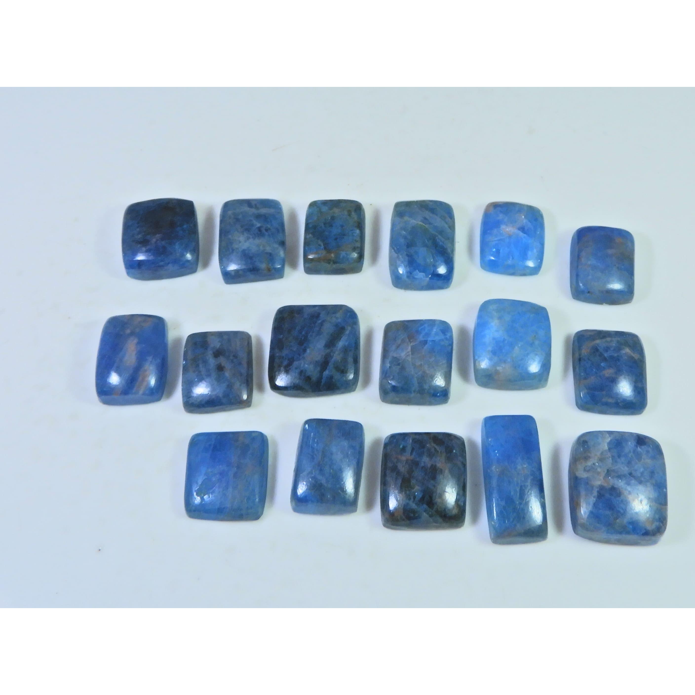 

298Cts.Natural Blue Apatite Octagon Shape Cabochon Loose Gemstone 17Pcs Lot C-2009