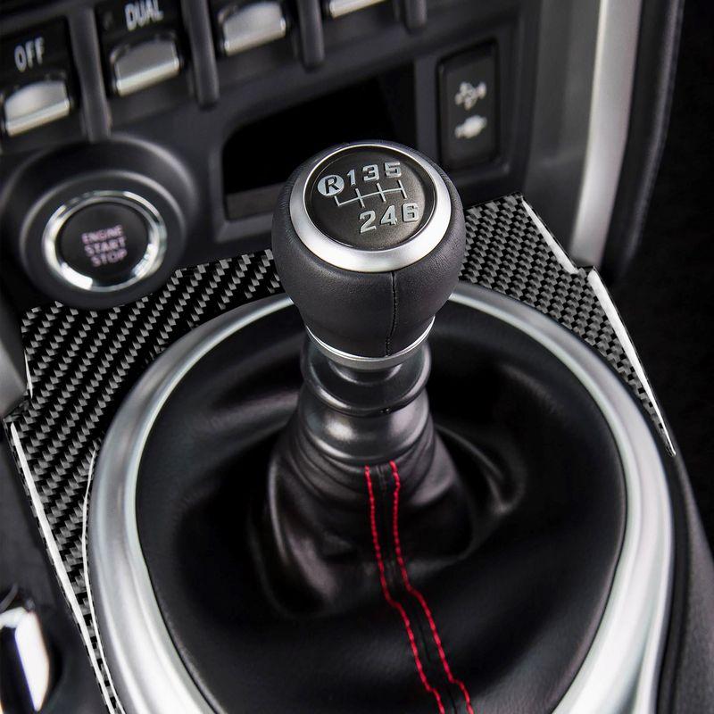 Real Carbon Fiber Car Accessories Gear Shift Panel Decorative Cover Soft Sticker For Subaru BRZ Toyota 86 GT86 2017 2018