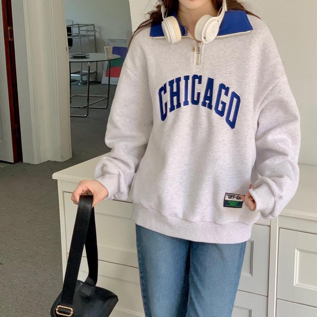 Dame Langermet V-hals Løse Pullovers Dame Overdeler Ensfargede gensere