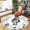 Music Note Clock - Melodic Timepiece with Treble Clef DesignRound Non-Slip Chair Mat Chair Carpet for Office Rugs for Office Decor Gift For Valentine'