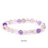 She Yao Natürlicher Kristallachat Tigerauge Armband - Modeschmuck mit einzelnen runden Perlen