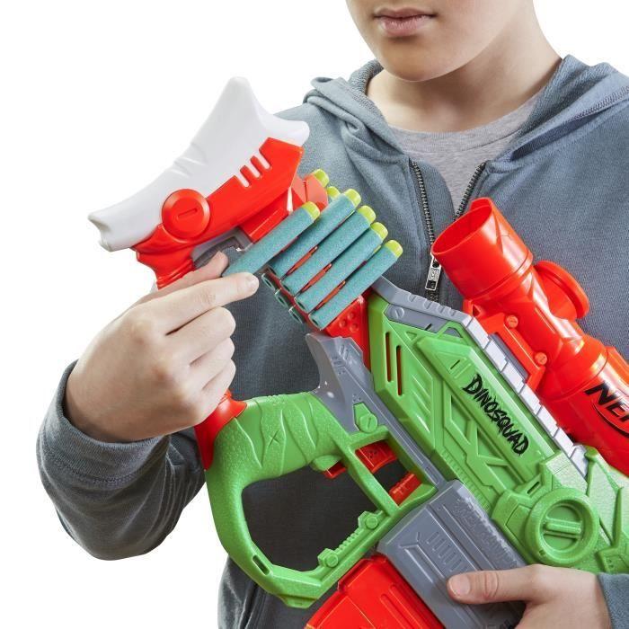 Nerf - dinosquad - blaster motorisé rex -rampage - chargeur 10 fléchettes - 20 fléchettes nerf - - apparence de tyrannosaure