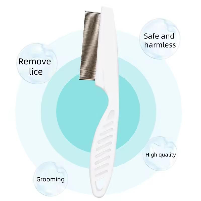 Flea Comb Dog Cat Hair Removal Brush Stainless Steel Dense Teeth Inline Comb Portable Pet Universal Grooming Cleaning Supplies