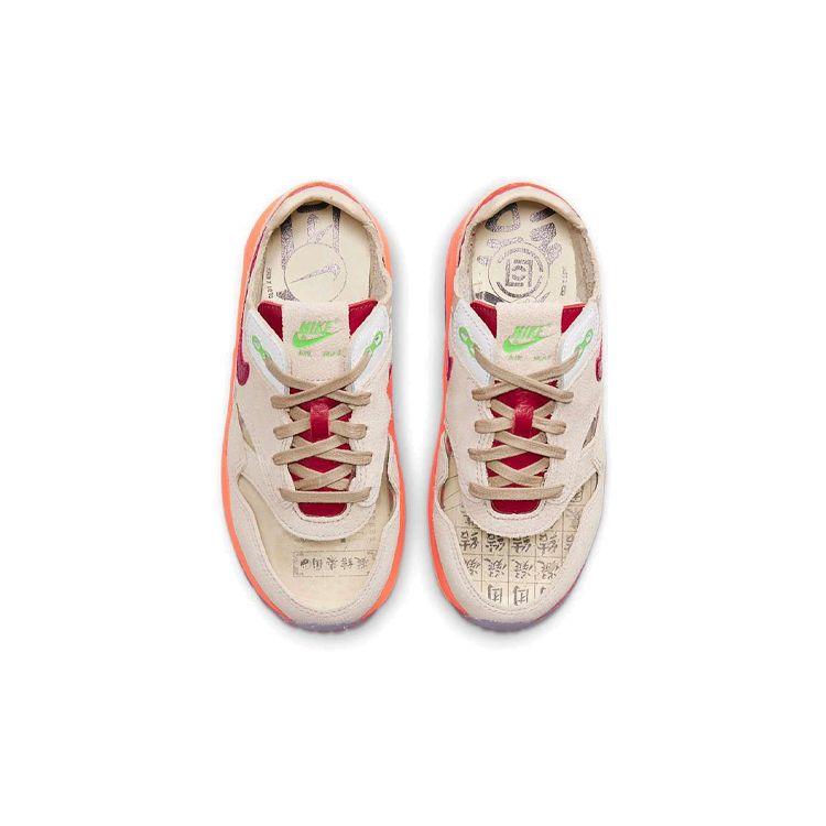 CLOT X Nike Air Max 1 PS Kiss of Death 2021 Kids Sneakers Tan Net Deep-Red DH2493-100
