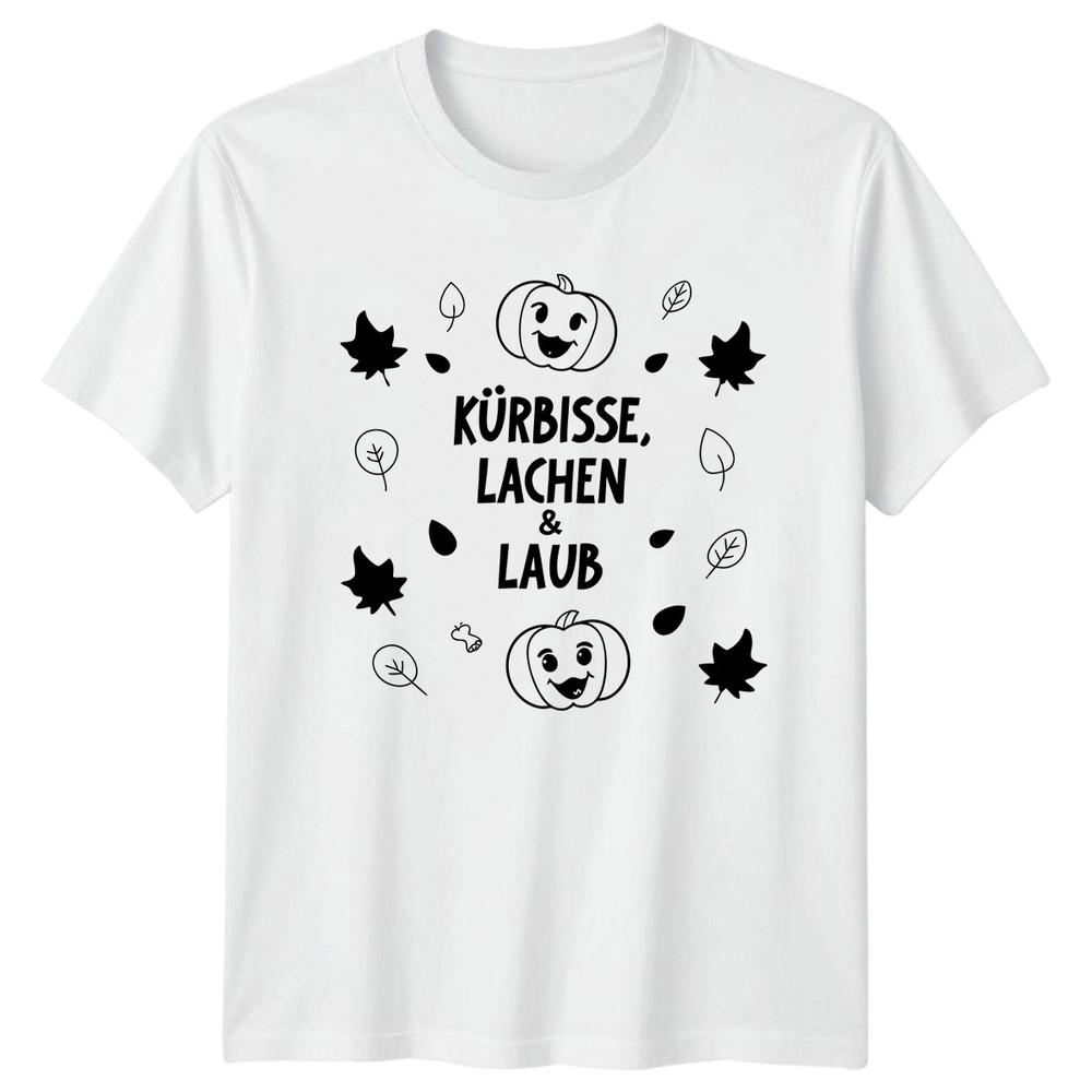 Kurbisse Lachen Laub TShirt GerUnisex Pumpkin Autumn Gift For Him And Her S