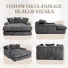 Modern Corduroy Sleeper Sofa Cloud Couch with 3 Soft Cushions, Comfortable Single-Seat Floor Sofa for Living Room Apartment Office (Dark Grey)