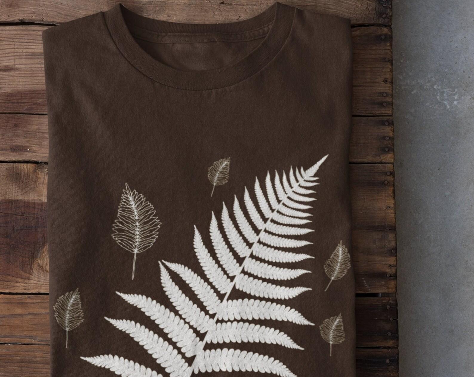 Cottagecore Fern Shirt, Goblincore Clothing, Grunge Clothing, Brown Unisex T-shirt, Botanical Clothing, Grunge Fairycore, Dark Cottagecore XL