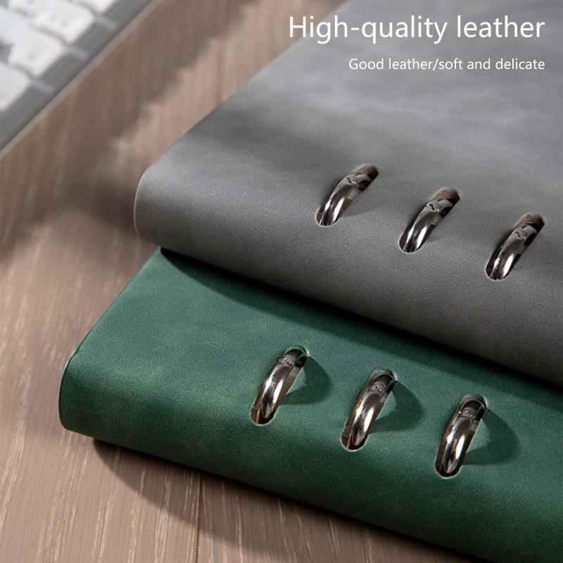 Practical 6 Ring Binder Planner Notebook A5 Refillable Loose Leaf Round Ring Journal Notepad with 100 Sheets Lined Paper