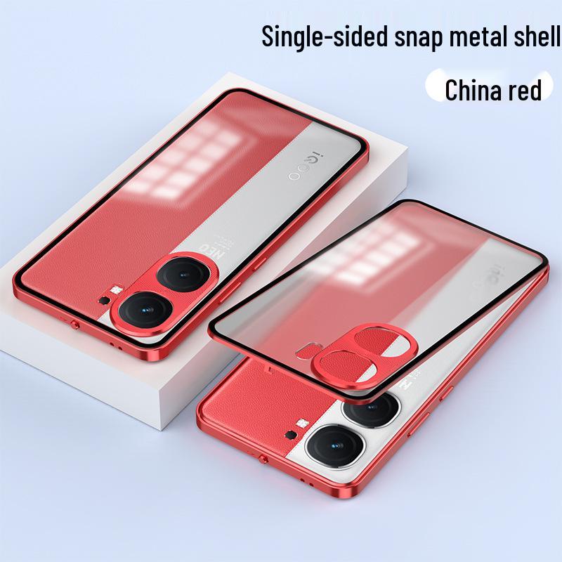 iQOO Neo10 Pro Magnetic Metal Frame Case with Drop-Proof Lens Ring IQOO NEO9 Series красный
