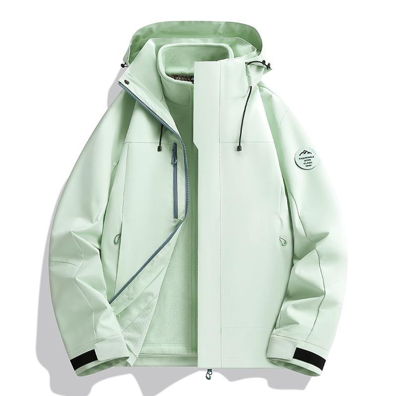 Unisex Windproof Winter Jacket: Warm, Fleece-Lined, 3-in-1 Outdoor Workwear Suit